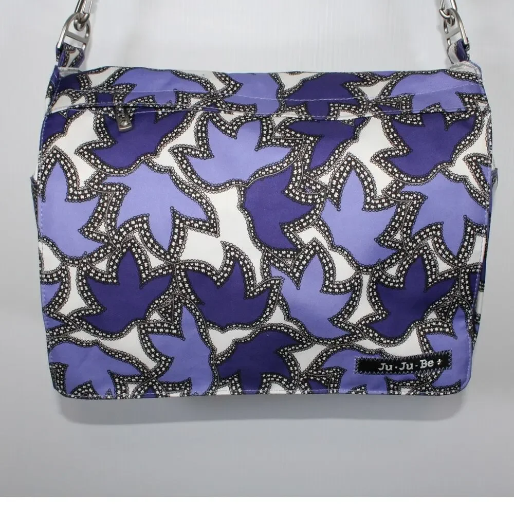 Ju Ju Be Happy Better Be Lace Diaper Bag Purple Floral Baby Bag Changing Pad